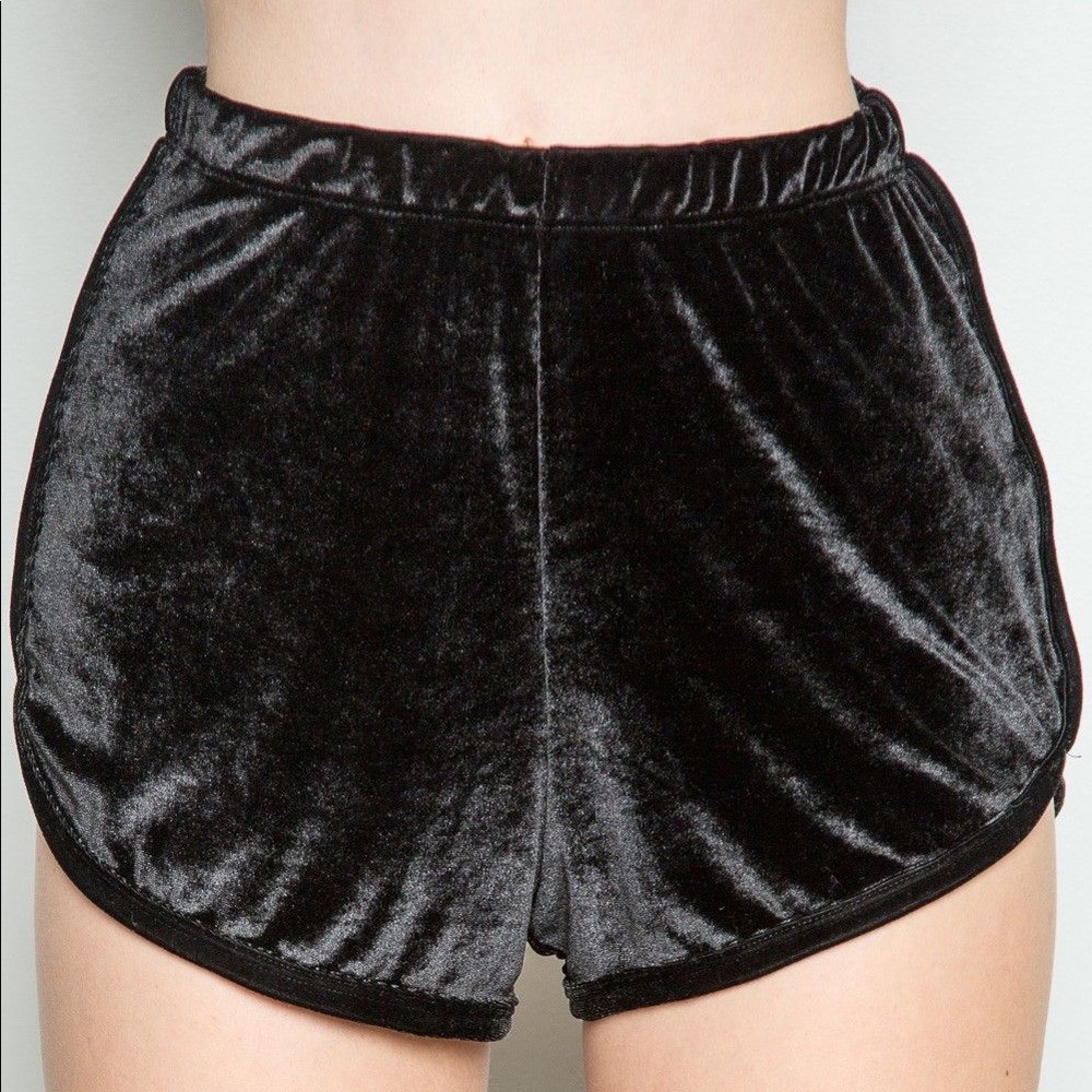 Black velvet brandy Melville shorts